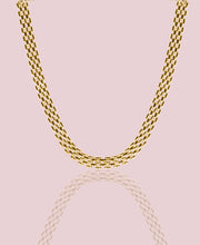 Vintage-inspired gold chain choker necklace, 18k gold plated brass
