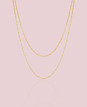 EMINA Necklace with Double Chain Design in 18k Gold Plated Stainless Steel