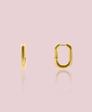 Tonia Earrings in 18k Gold-Plated Brass - Modern Geometric Hoops