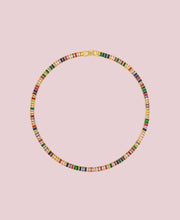 Vibrant Fargerik Necklace in 18k gold-plated stainless steel with colorful gemstones