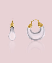Olokun earrings in 18k gold-plated brass and resin, inspired by Nigerian river goddess