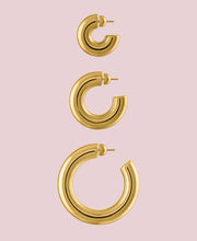 Chubby Hoops in 18k Gold-Plated Brass - Different sizes