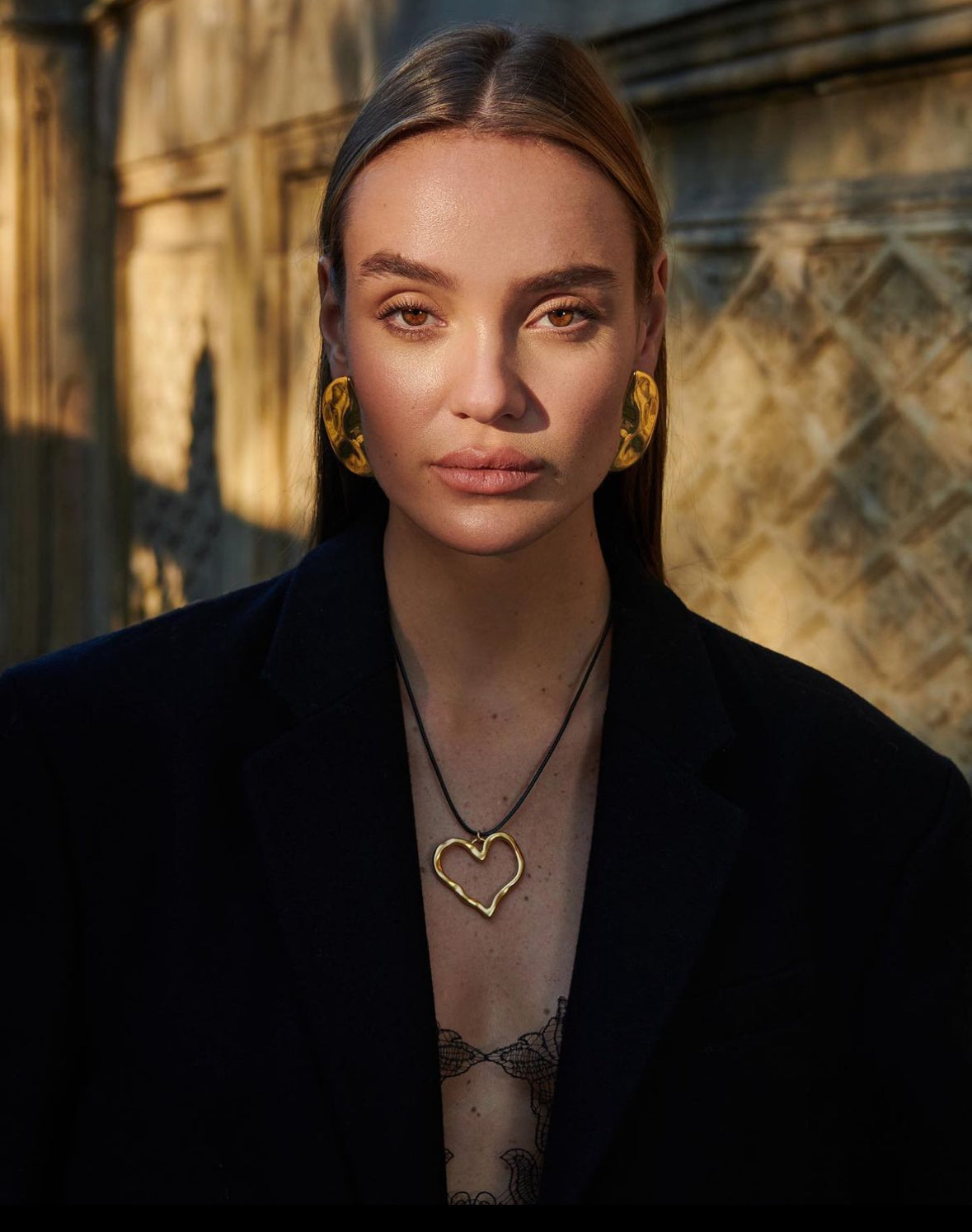 OSUPA EARRINGS SHINY HAMMERED STATEMENT PIECE OMA THE LABEL